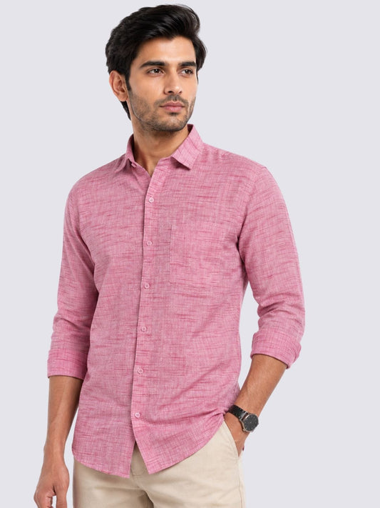 GarmentGlobe Men's Khadi Cotton Full Sleeve Casual Shirt | Regular Fit - GarmentGlobe