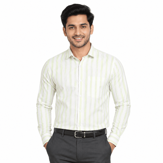 Khadi Cotton Men’s Check Shirt – Slimfit, Full Sleeve