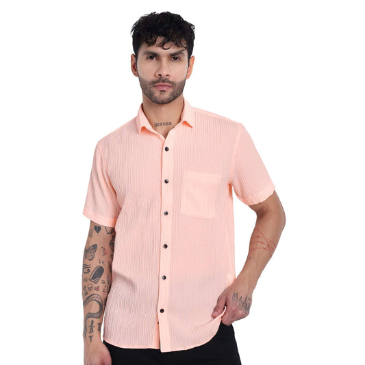 men s half-check shirt Solid Shirt with Chest Pocket Short Sleeve Shirt for Summer Outdoor Activities | Half Shirt for Men| Black Shirts GarmentGlobe