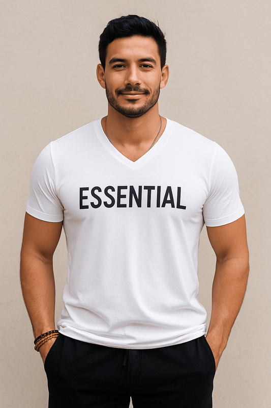 Men’s Cotton V - Neck T-Shirt – Gym & Casual Wear - GarmentGlobe