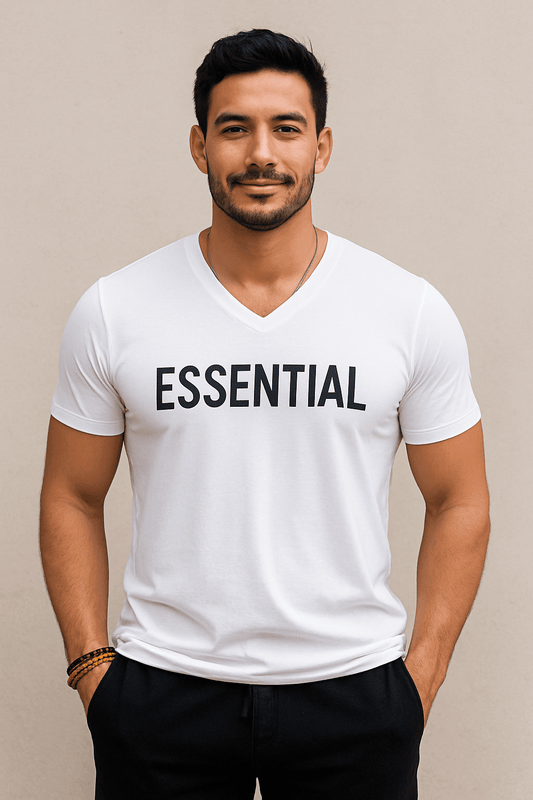 Men’s Cotton V - Neck T-Shirt – Gym & Casual Wear - GarmentGlobe