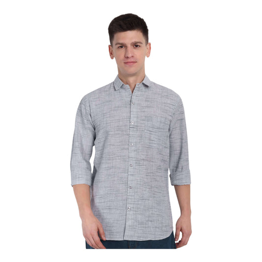 Front view of Men’s Premium Khadi Cotton Shirt – handwoven eco-friendly fabric