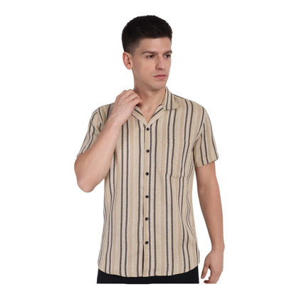 Mens linen shirt in white color