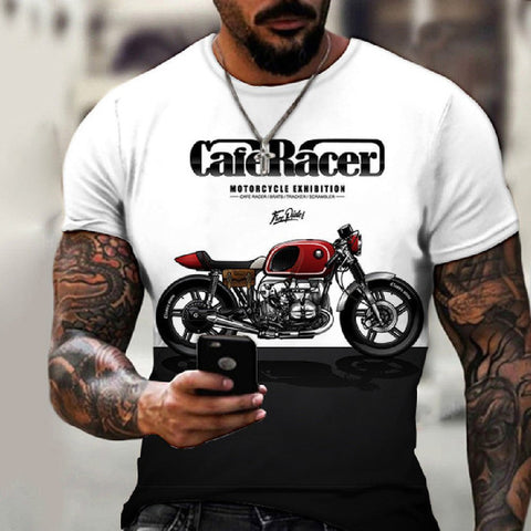 Vintage Motorcycle Series 3D Printing Men's Casual T-shirt - GarmentGlobe