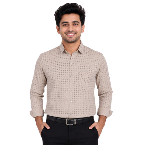 Men’s Cotton Long Sleeve Shirt Regular Fit