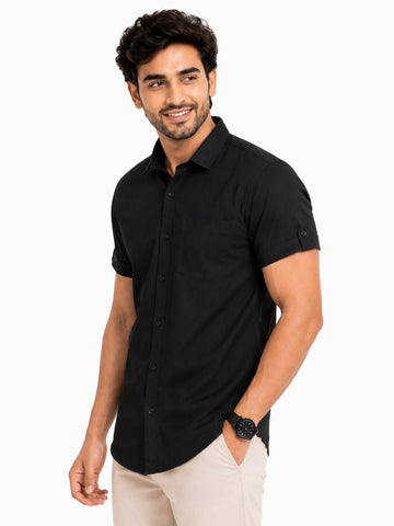 Men's Khadi Cotton Half Sleeve Shirt - Casual Ethnic Wear