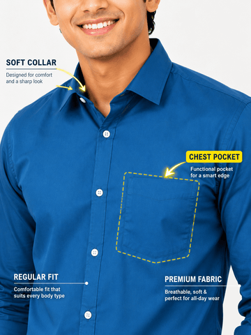 front look blue shirt pocket