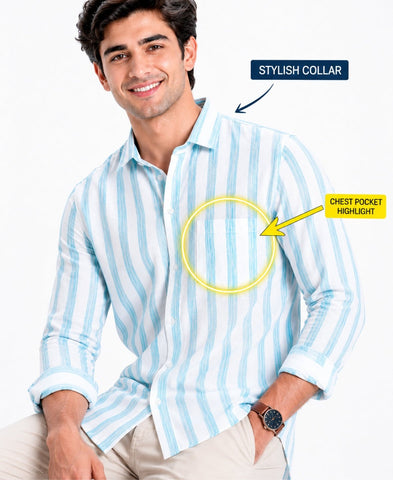 Khadi Cotton Men’s Check Shirt Slimfit, Full Sleeve