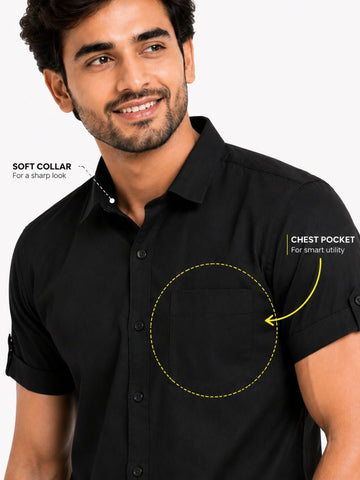 Men's Khadi Cotton Half Sleeve Shirt - Casual Ethnic Wear