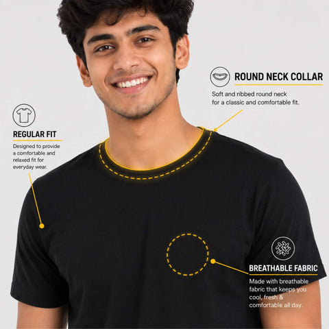 Men’s Cotton T-Shirt – Bio-Washed, Casual & Comfortable