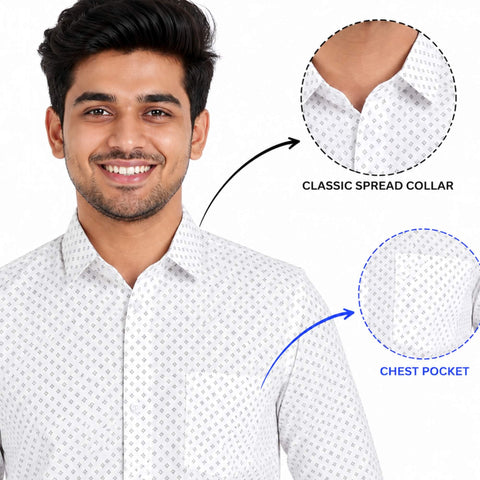 Men’s Cotton Printed Shirt – Formal & Casual Wear
