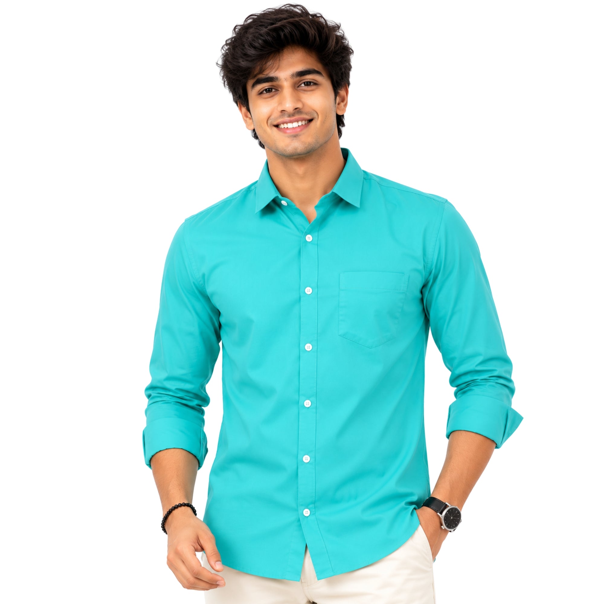 front look shirt blue