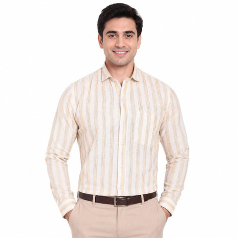 Khadi Cotton Men’s Slim Fit Full Sleeve Formal Shirt