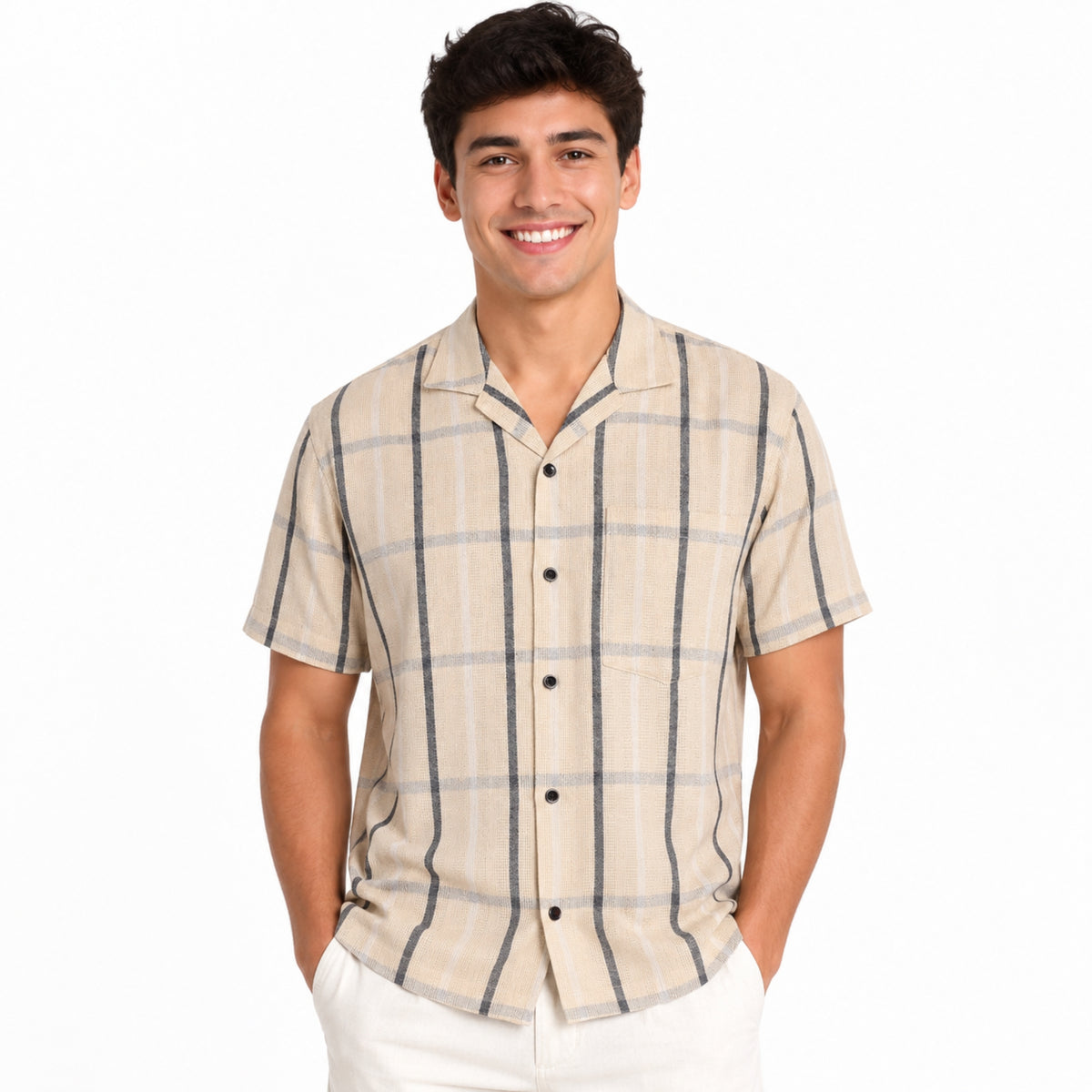 Buy Jute men s half-check Shirt online in India