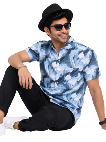Garment Globe Men’s Half-Check Shirt Slim Fit