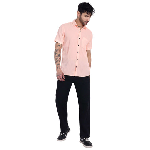 men s half-check shirt Solid Shirt with Chest Pocket Short Sleeve Shirt for Summer Outdoor Activities | Half Shirt for Men| Black Shirts GarmentGlobe