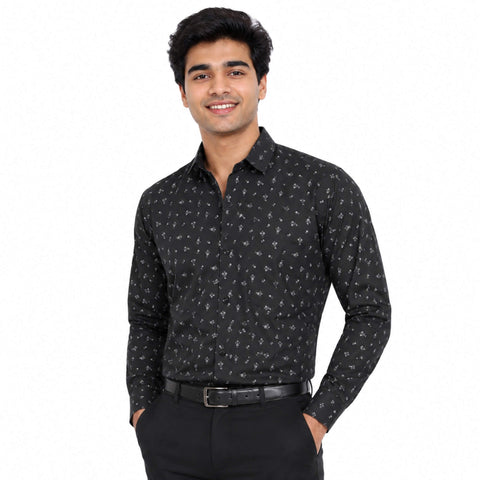 Garment Globe Men's Cotton Printed Regular Fit Shirt Stylish Casual Shirt for Men