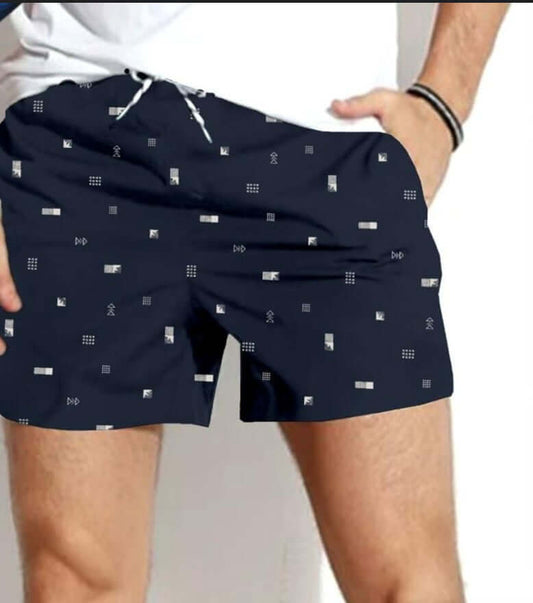 Men's navy boxer shorts with pattern, stylish design, perfect for comfort and breathability.