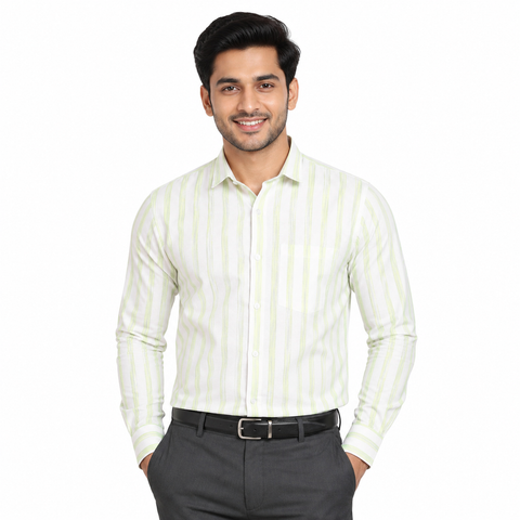 Khadi Cotton Men’s Check Shirt – Slimfit, Full Sleeve