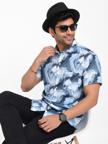 Garment Globe Men’s Half-Check Shirt Slim Fit