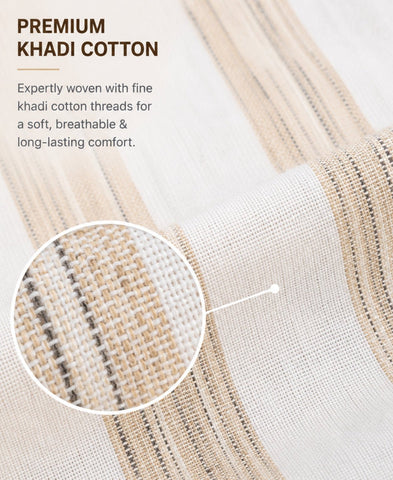 Full Sleeve Cuff Detail on Men's Khadi Cotton Shirt fabric