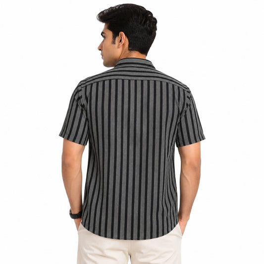garmentglobe-black-striped-cotton-jute-mens-shirt