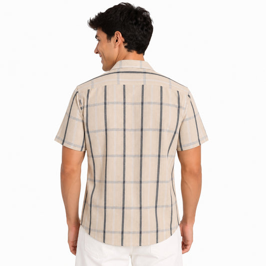 Buy Jute men s half-check Shirt online in India