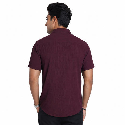 Men’s Half-Check Shirt – Poly-Cotton, Short Sleeve