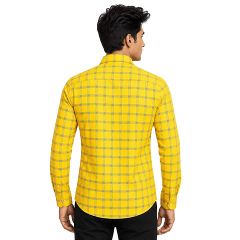 Garment Globe Men's Blue Check Shirt Khadi Cotton, Office & Home