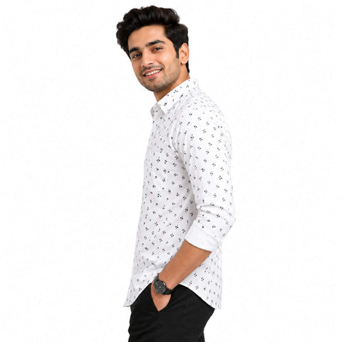 Garment Globe Men's Cotton Printed Regular Fit Shirt Stylish Casual Shirt for Men