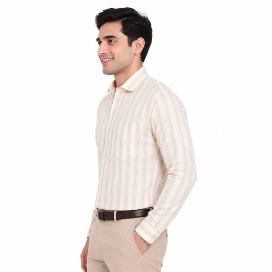 Khadi Cotton Men’s Slim Fit Full Sleeve Formal Shirt