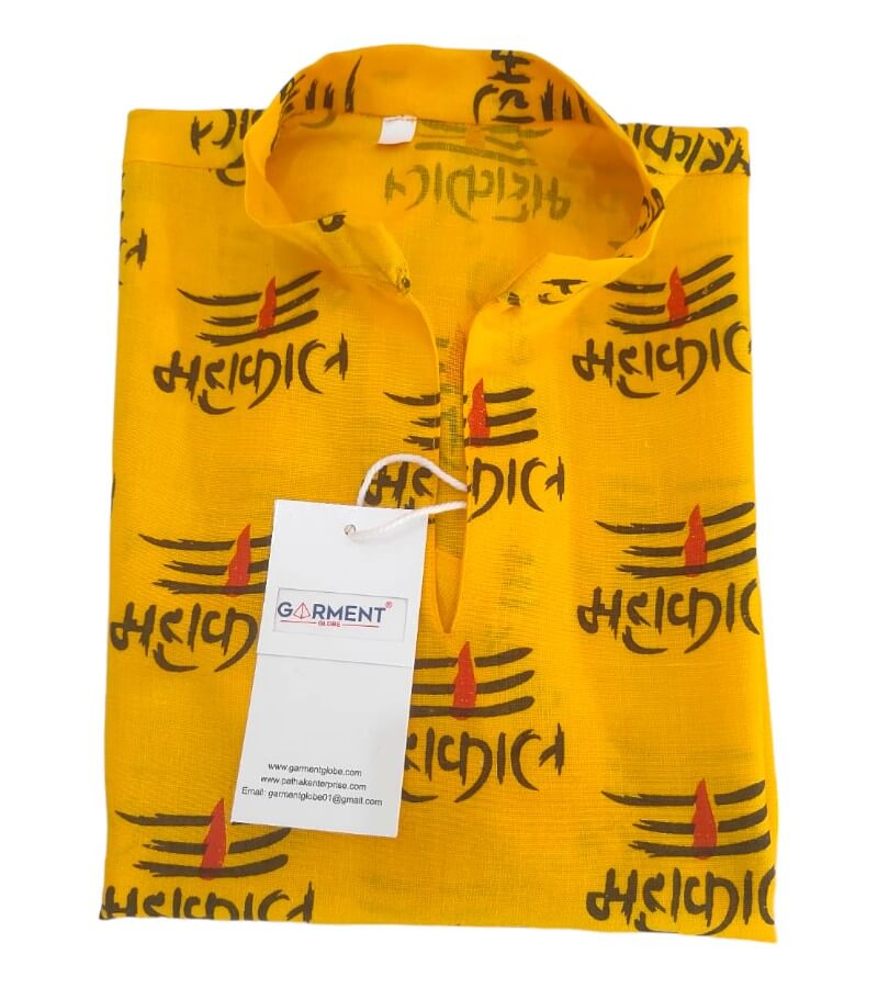 Buy Half Check Mahakal Kurta for Men india - GarmentGlobe Style View 6