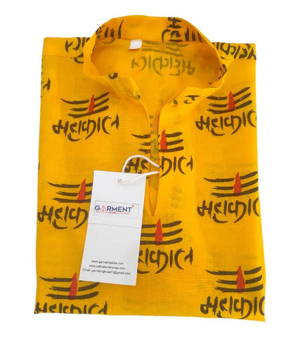 Buy Half Check Mahakal Kurta for Men india GarmentGlobe