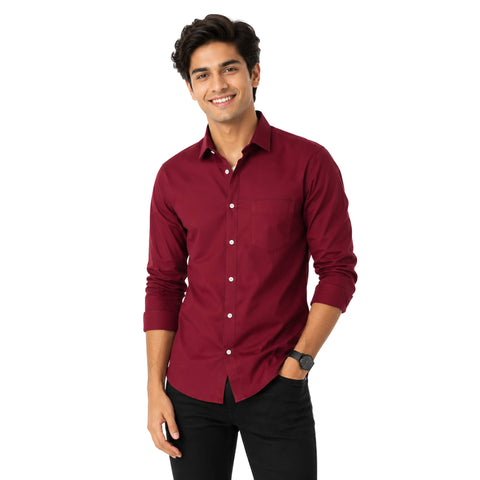 front look red shirt