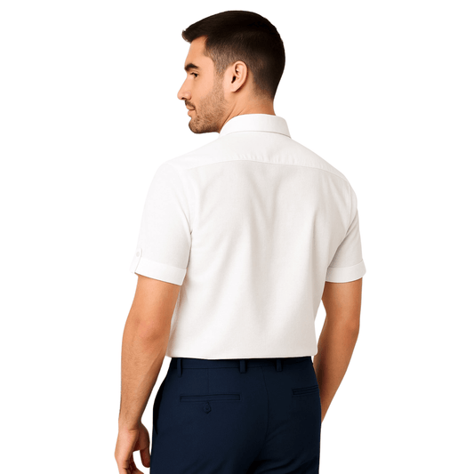 Garment Globe Men's Khadi Cotton Half Sleeve Shirt with Pocket and Sleeve Loop – Casual Ethnic Wear - GarmentGlobe