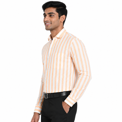 Men’s Khadi Cotton Check Shirt – Slimfit, Full Sleeve