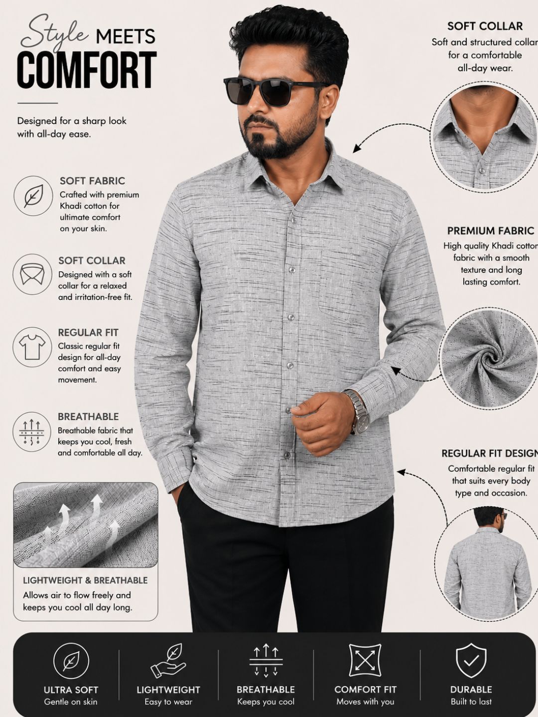 Men's Premium Khadi Cotton Shirt