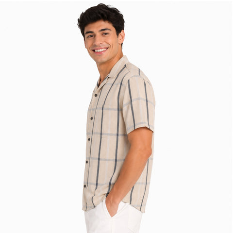 Buy Jute men s half-check Shirt online in India