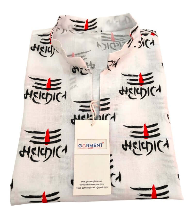 Buy Half Check Mahakal Kurta for Men india - GarmentGlobe Style View 4