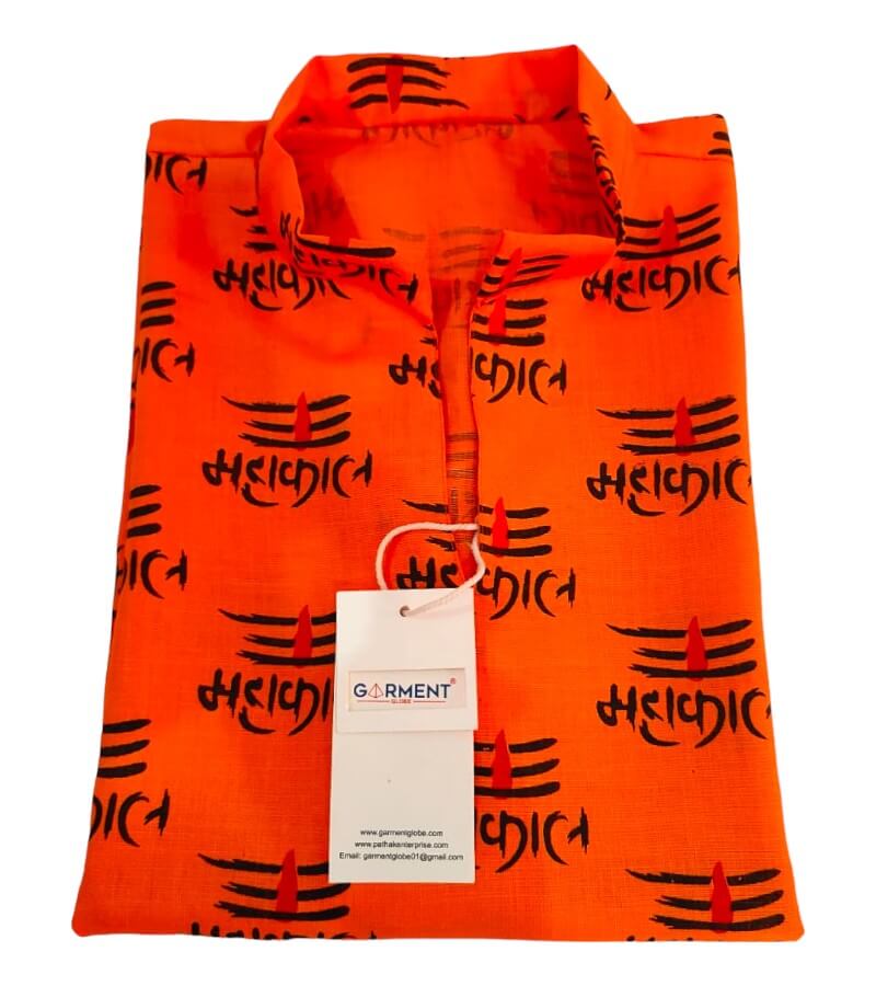 Buy Half Check Mahakal Kurta for Men india - GarmentGlobe Style View 9