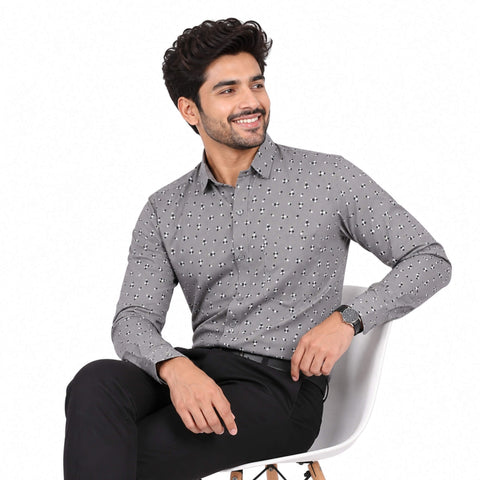 Garment Globe Men's Cotton Printed Regular Fit Shirt Stylish Casual Shirt for Men