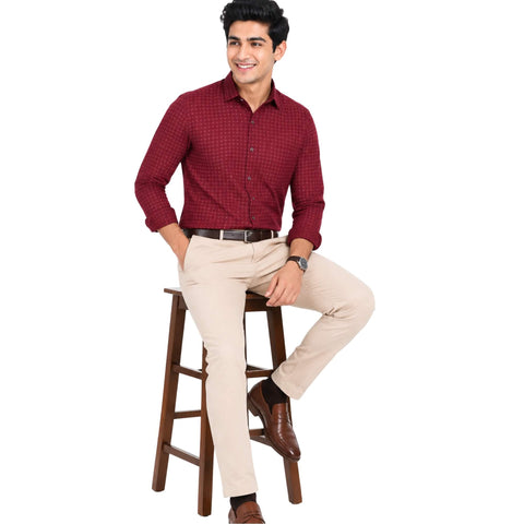Men’s Cotton Long Sleeve Shirt Regular Fit