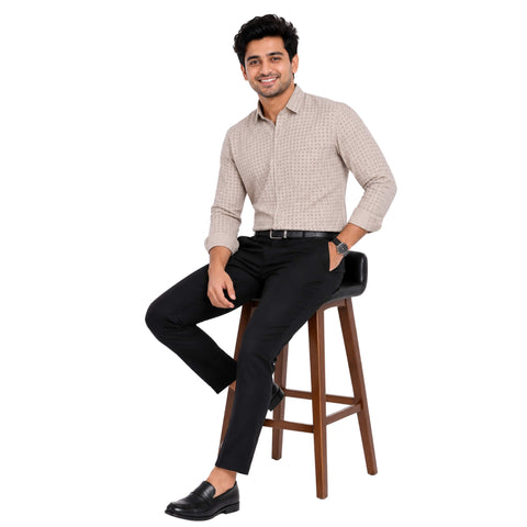 Men’s Cotton Long Sleeve Shirt Regular Fit
