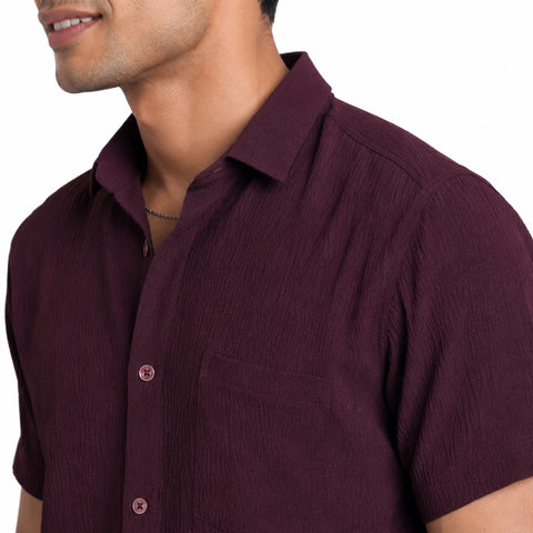 Men’s Half-Check Shirt – Poly-Cotton, Short Sleeve