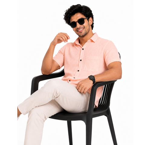 Garment Globe Men's Half-Check Cotton Shirt