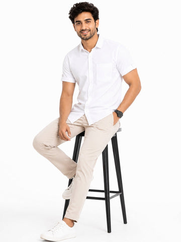 Men's Khadi Cotton Half Sleeve Shirt - Casual Ethnic Wear