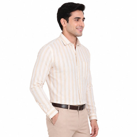 Khadi Cotton Men’s Slim Fit Full Sleeve Formal Shirt