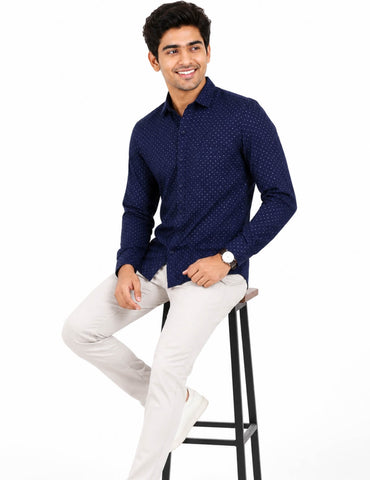 Men’s Cotton Long Sleeve Shirt Regular Fit