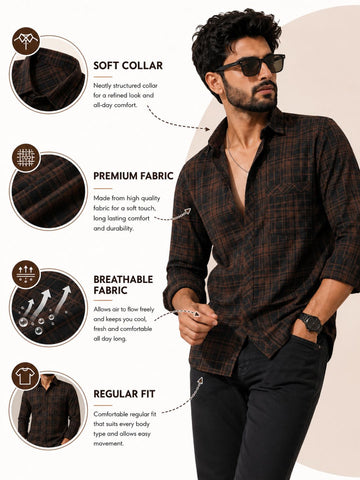 Cotton Blend Regular Fit Full Sleeve Men's Shirt