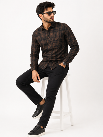 Cotton Blend Regular Fit Full Sleeve Men's Shirt